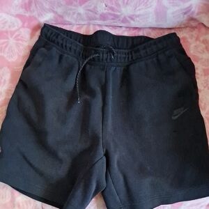 Nike Black Athletic Drawstring Shorts with Tonal Swoosh